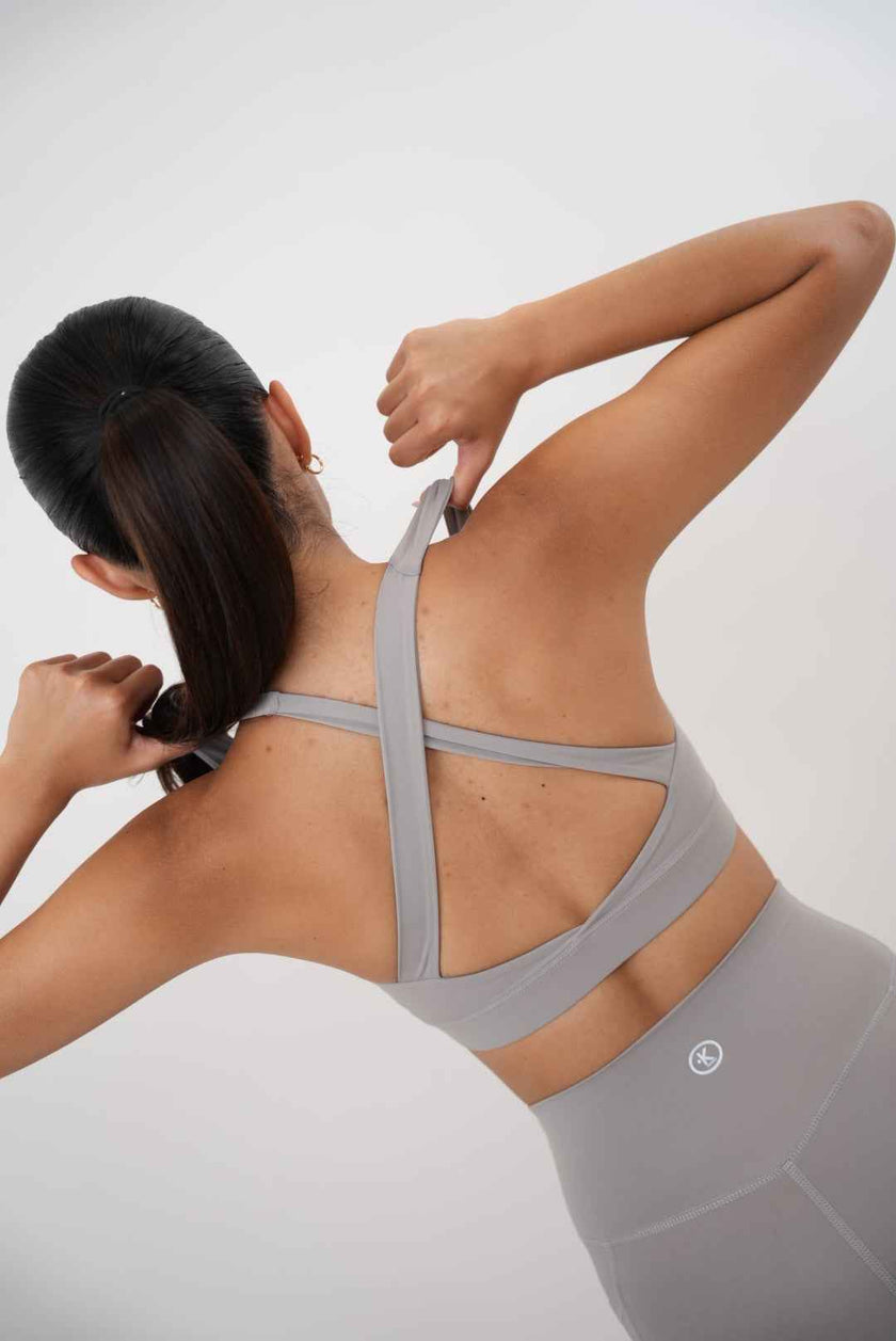 I Am Glowing Frosty Gray Quick Dry Butter Bra