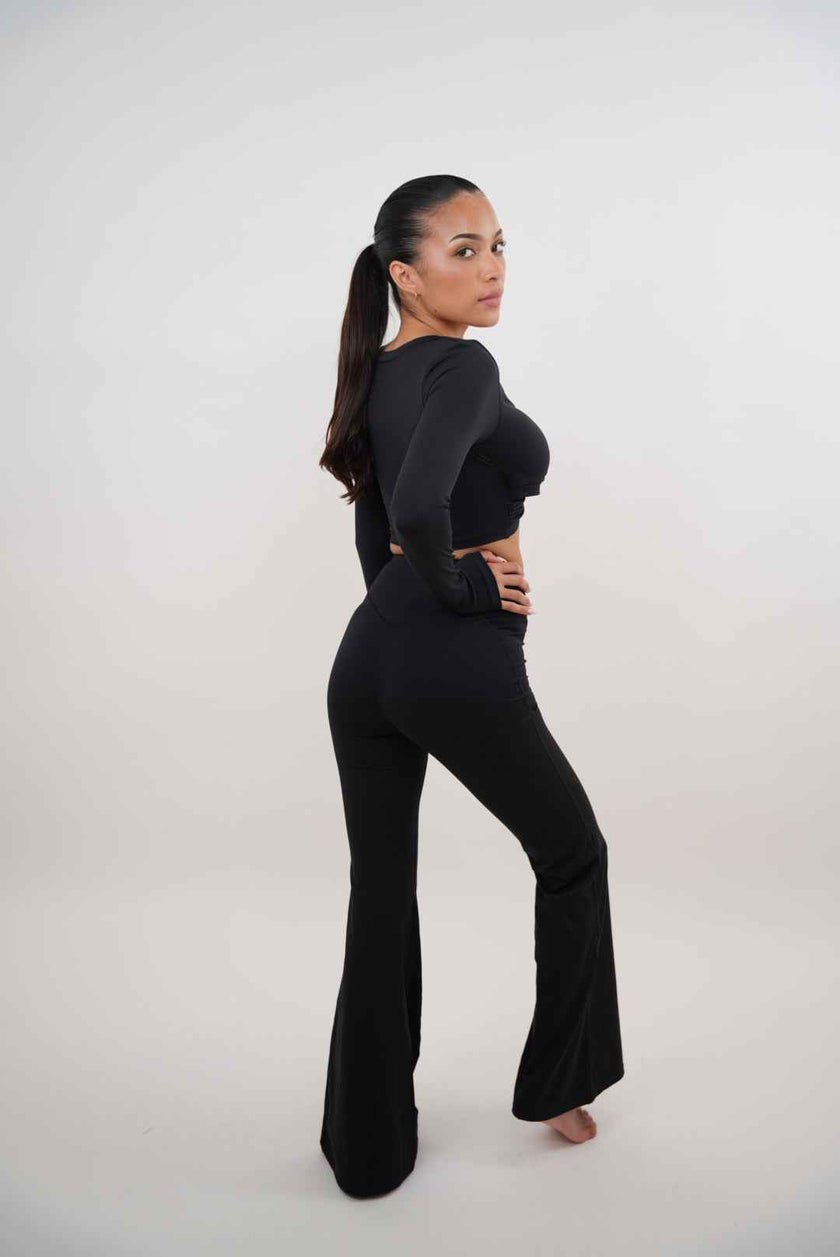 I Am Present Black Stretch Flare Legging