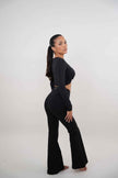 I Am Present Black Stretch Flare Legging