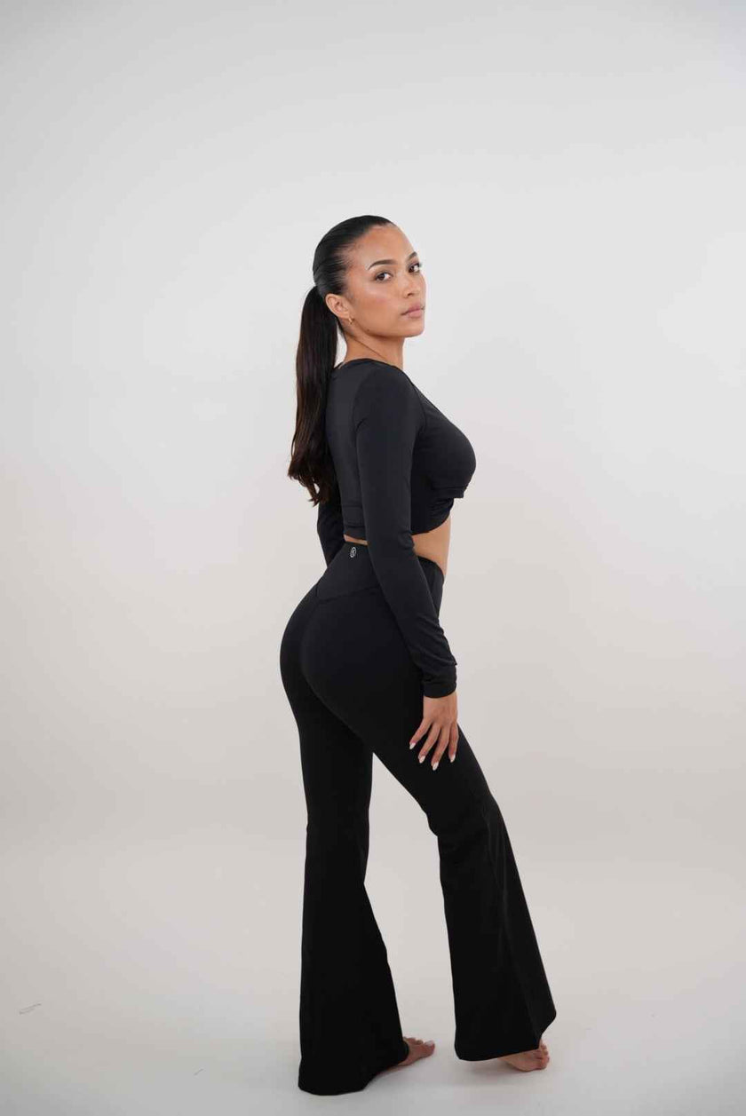 I Am Present Black Stretch Flare Legging
