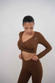 I Am Present Brown Elegant Top