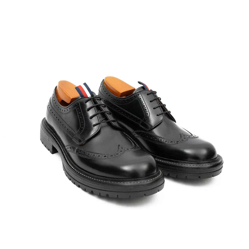 Premium Men's Classic Derby Brogue Shoes Black
