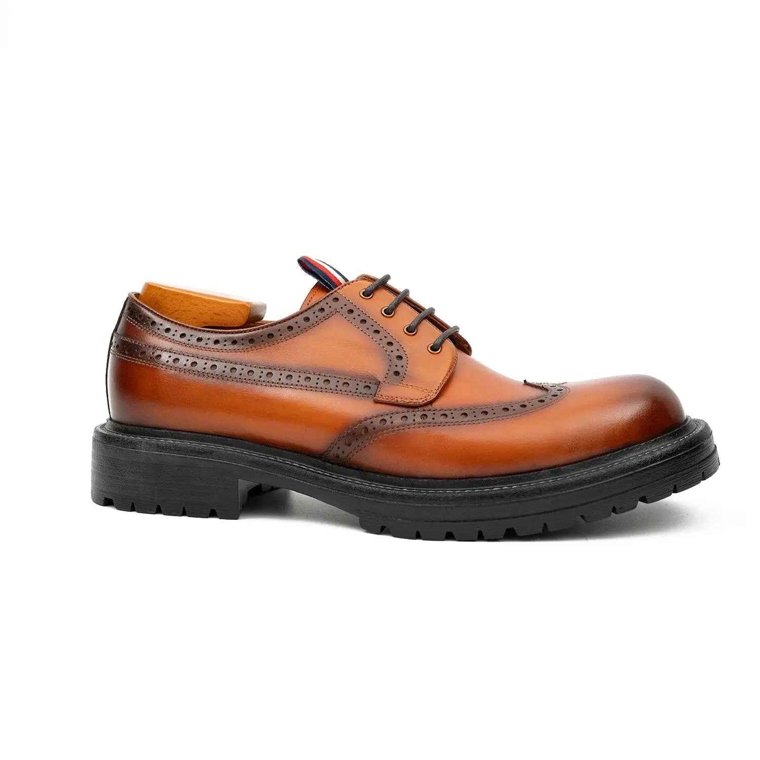 Premium Men's Classic Derby Brogue Shoes Brwon