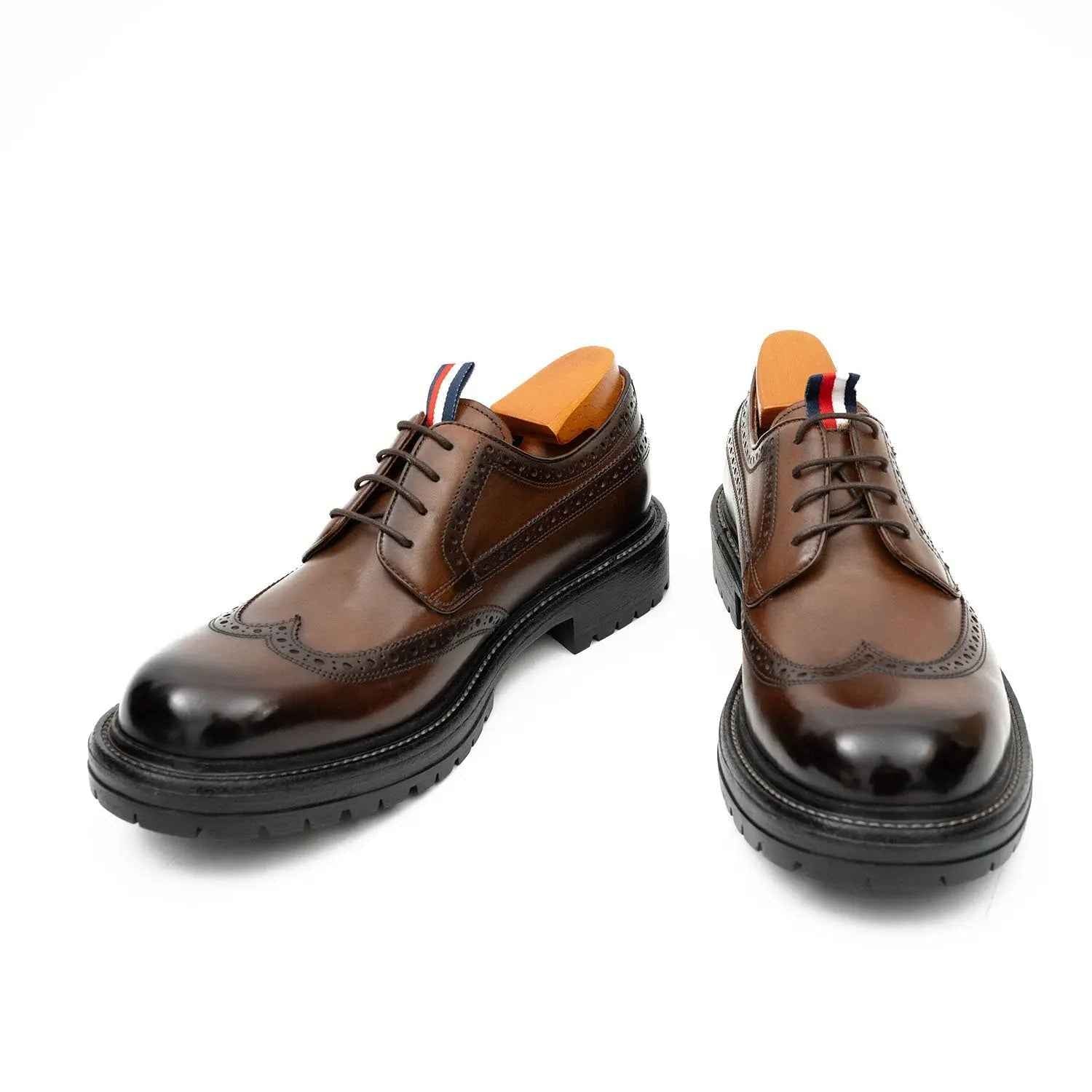 Premium Men's Classic Derby Brogue Shoes Coffee