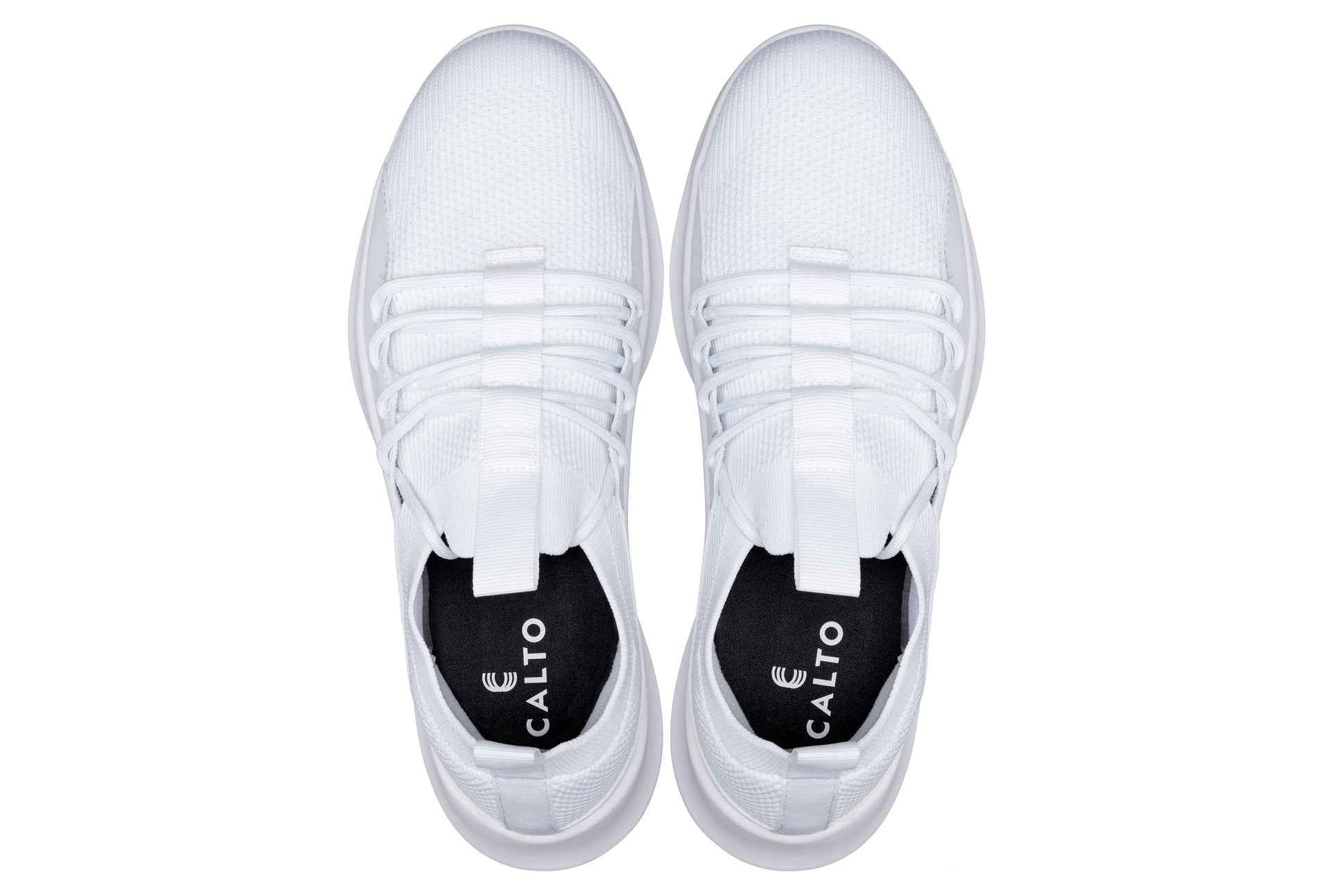 CALTO - Q131 - 2.4 Inches Taller (Off-White/White Sole) - Ultra Lightweight Sneakers