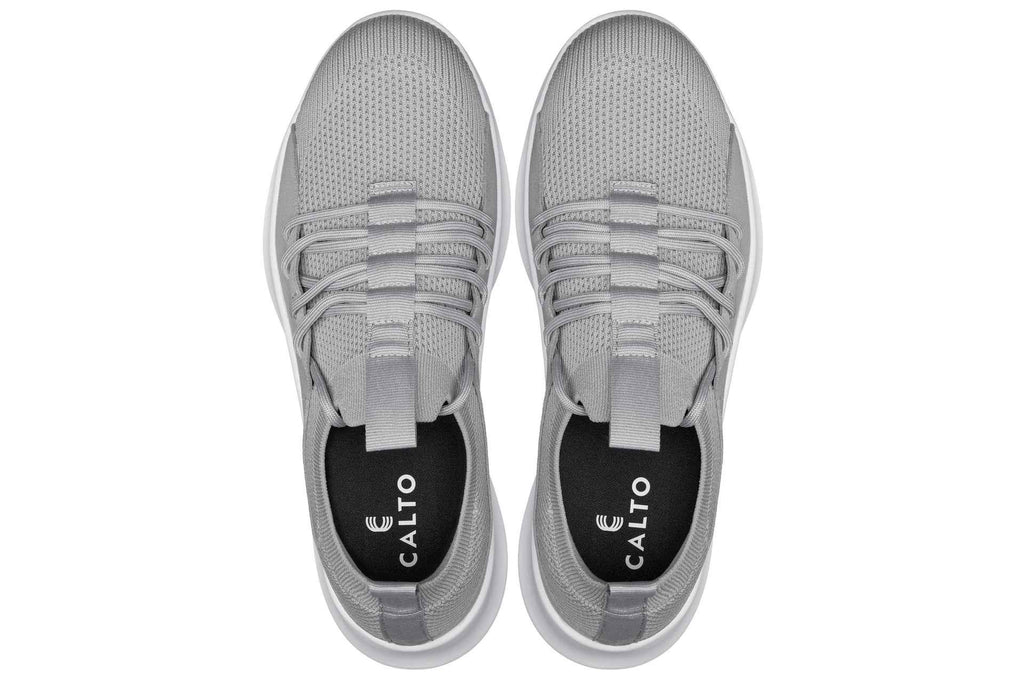 CALTO - Q134 - 2.4 Inches Taller (Light Gray/White Sole) - Ultra Lightweight Sneakers