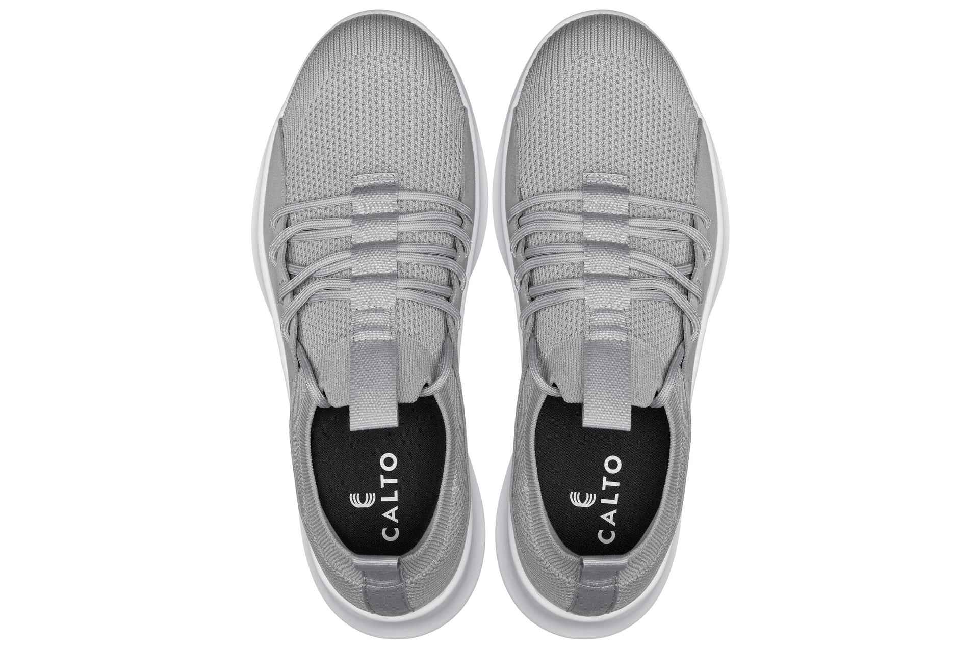 CALTO - Q134 - 2.4 Inches Taller (Light Gray/White Sole) - Ultra Lightweight Sneakers