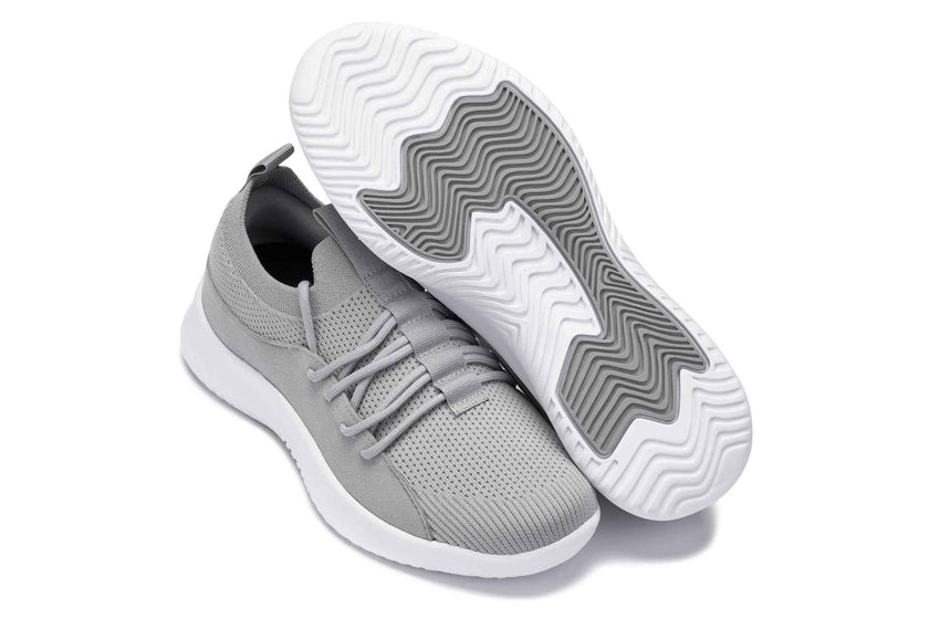 CALTO - Q134 - 2.4 Inches Taller (Light Gray/White Sole) - Ultra Lightweight Sneakers