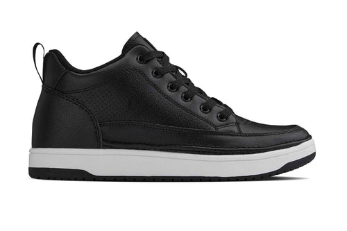CALTO - Q271  - 2 Inches Taller (Black Noir) - Elevated Leatherette Micro-Perforated Sneakers