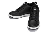 CALTO - Q271  - 2 Inches Taller (Black Noir) - Elevated Leatherette Micro-Perforated Sneakers