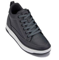CALTO - Q273  - 2 Inches Taller (Cement Grey) -Elevated Leatherette Micro-Perforated Sneakers