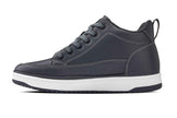 CALTO - Q273  - 2 Inches Taller (Cement Grey) -Elevated Leatherette Micro-Perforated Sneakers