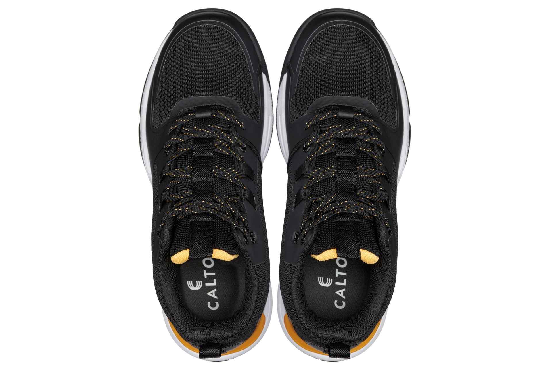 CALTO - Q391 - 3 Inches Taller (Black/Orange) - Basketball High-Top Sneakers