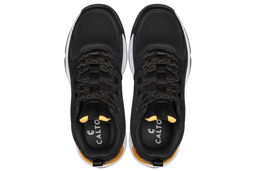 CALTO - Q391 - 3 Inches Taller (Black/Orange) - Basketball High-Top Sneakers