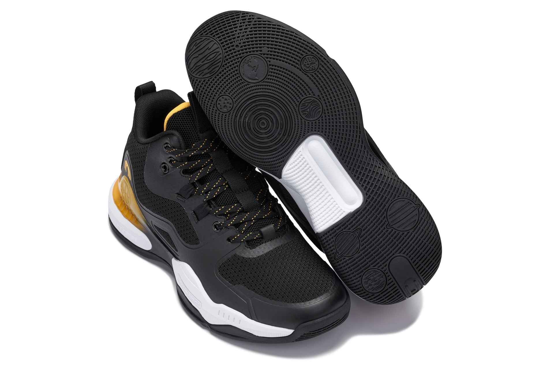 CALTO - Q391 - 3 Inches Taller (Black/Orange) - Basketball High-Top Sneakers