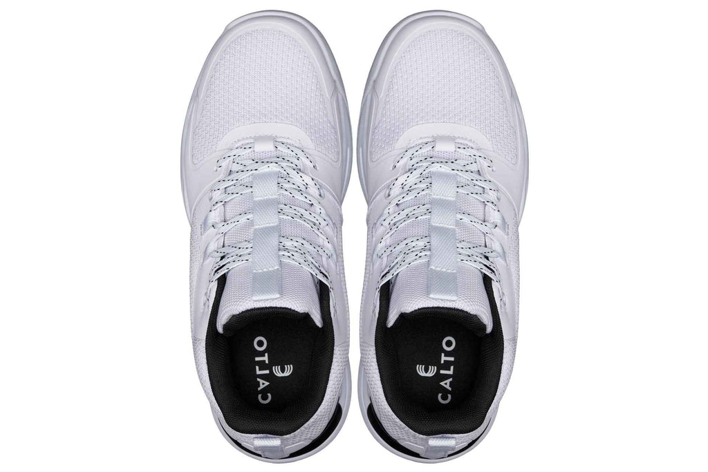 CALTO - Q394 - 3 Inches Taller (White/Black) - Basketball High-Top Sneakers