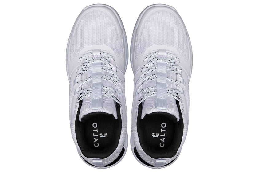 CALTO - Q394 - 3 Inches Taller (White/Black) - Basketball High-Top Sneakers