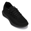 CALTO - QA060 - 2.4 Inches Taller (Black/Black Sole) - Lightweight Knitted Sneakers