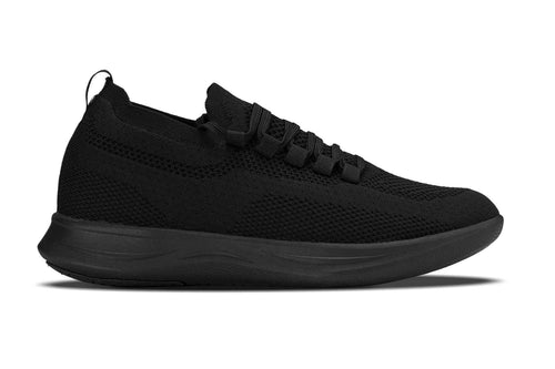 CALTO - QA060 - 2.4 Inches Taller (Black/Black Sole) - Lightweight Knitted Sneakers