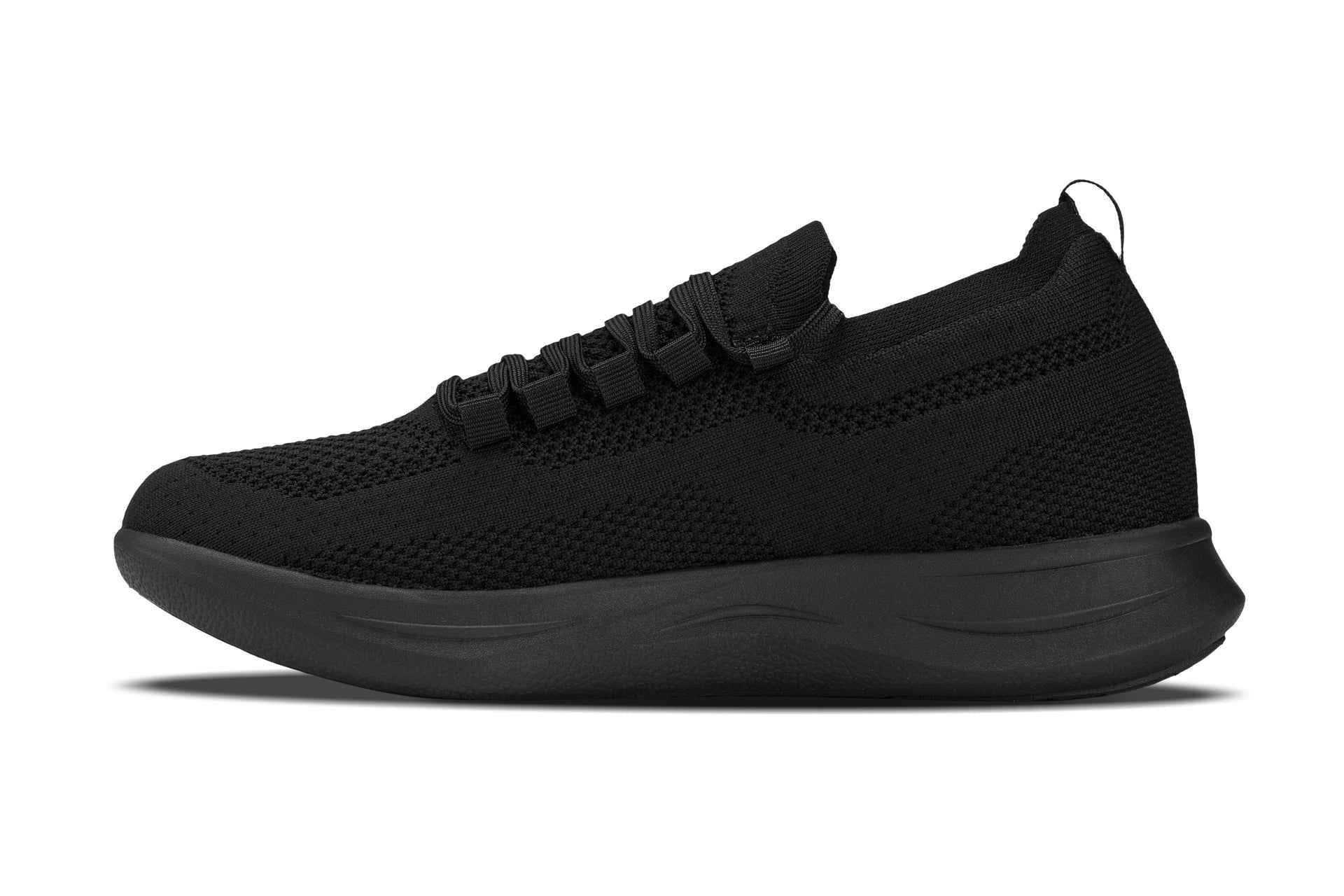 CALTO - QA060 - 2.4 Inches Taller (Black/Black Sole) - Lightweight Knitted Sneakers