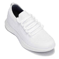 CALTO - QA061 - 2.4 Inches Taller (White/White Sole) - Lightweight Knitted Sneakers