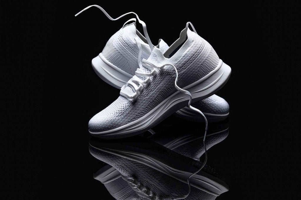 CALTO - QA061 - 2.4 Inches Taller (White/White Sole) - Lightweight Knitted Sneakers