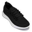 CALTO - QA062 - 2.4 Inches Taller (Black/White Sole) - Lightweight Knitted Sneakers