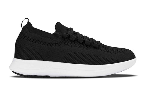 CALTO - QA062 - 2.4 Inches Taller (Black/White Sole) - Lightweight Knitted Sneakers