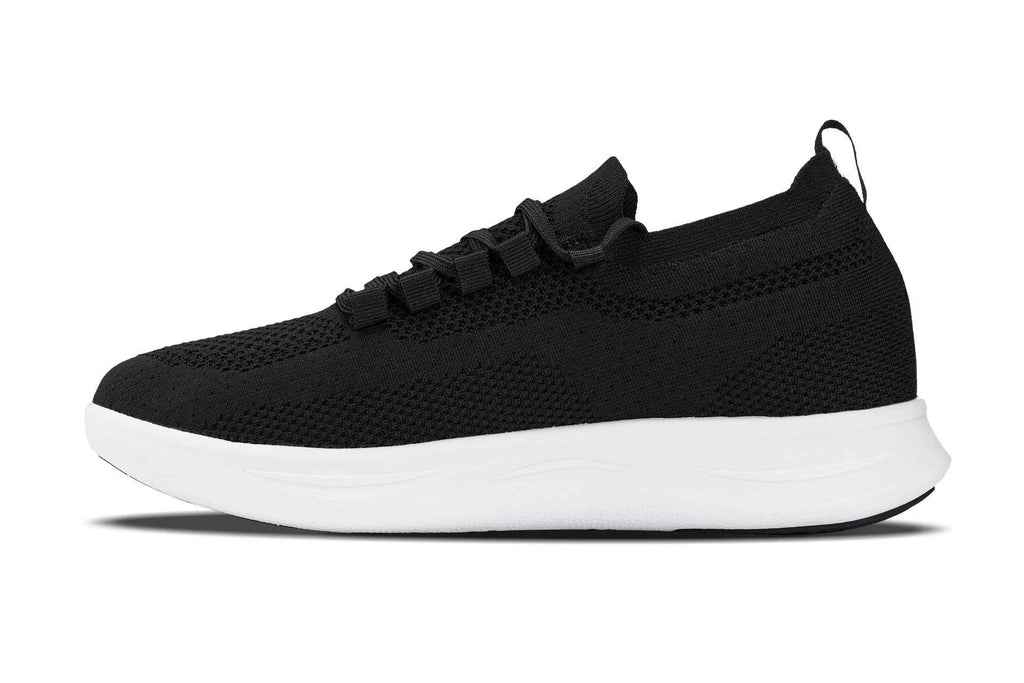 CALTO - QA062 - 2.4 Inches Taller (Black/White Sole) - Lightweight Knitted Sneakers