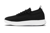 CALTO - QA062 - 2.4 Inches Taller (Black/White Sole) - Lightweight Knitted Sneakers