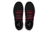 CALTO - QA064 - 2.4 Inches Taller (Black/Red/White Sole) - Lightweight Knitted Sneakers