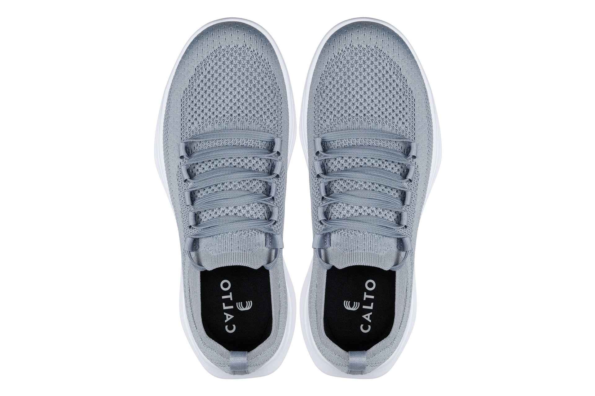 CALTO - QA065 - 2.4 Inches Taller (Grey/White Sole) - Lightweight Knitted Sneakers