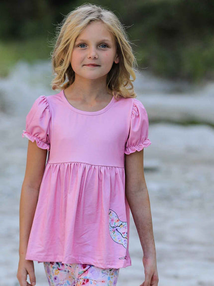 Pink Girls Farm Animals Bell Bottoms outfit