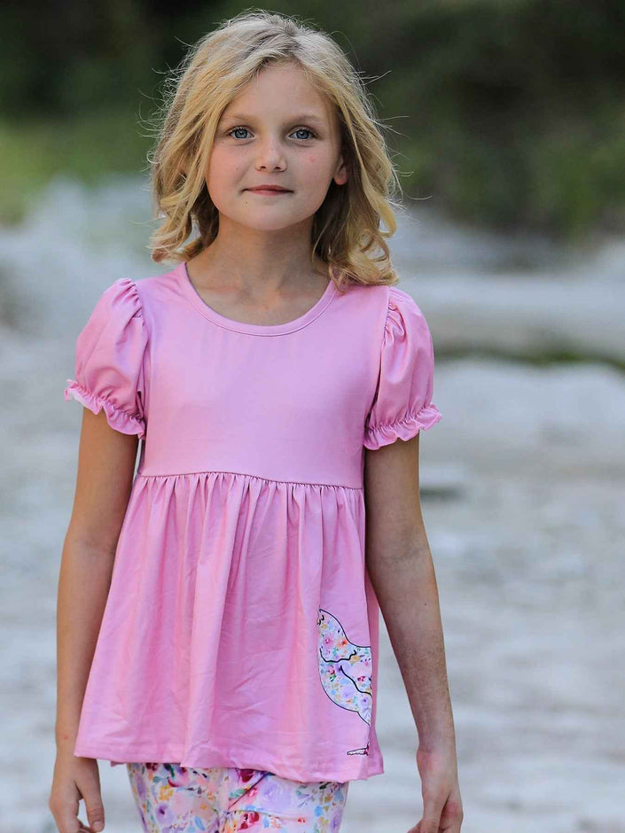 Pink Girls Farm Animals Bell Bottoms outfit