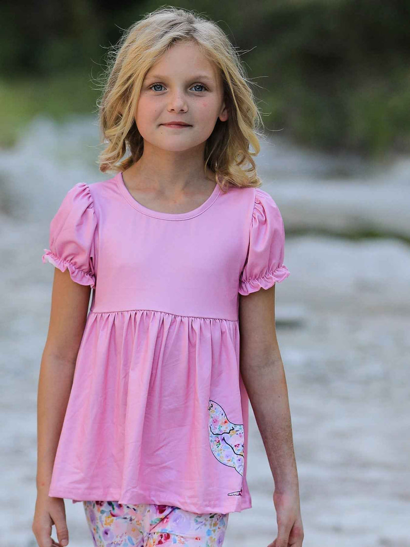 Pink Girls Farm Animals Bell Bottoms outfit