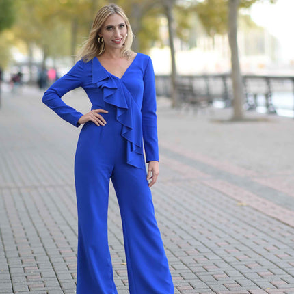 LS Assymetric Ruffle Jumpsuit