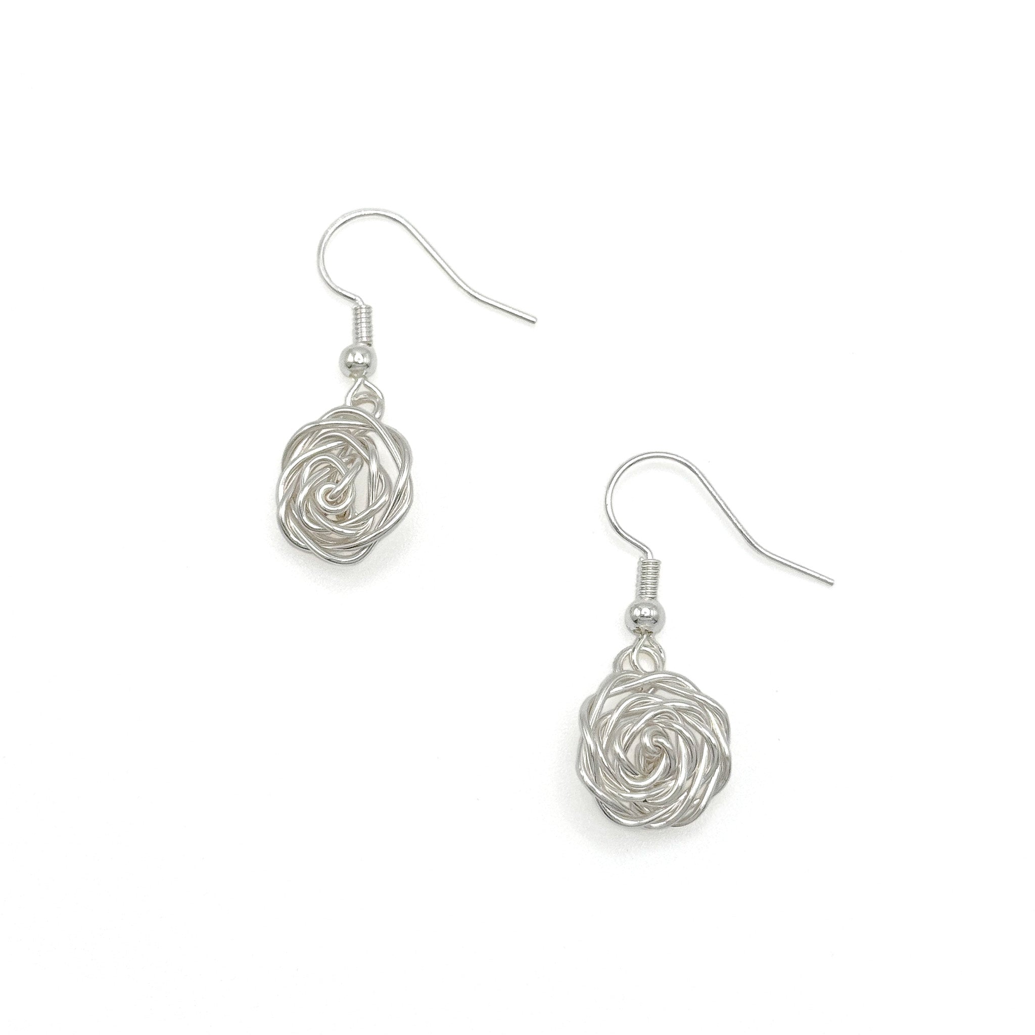 Rosette silver earrings