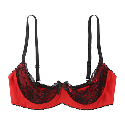 Lace Bra Women's Lingerie Underwire Half Cup Push Up Brassiere