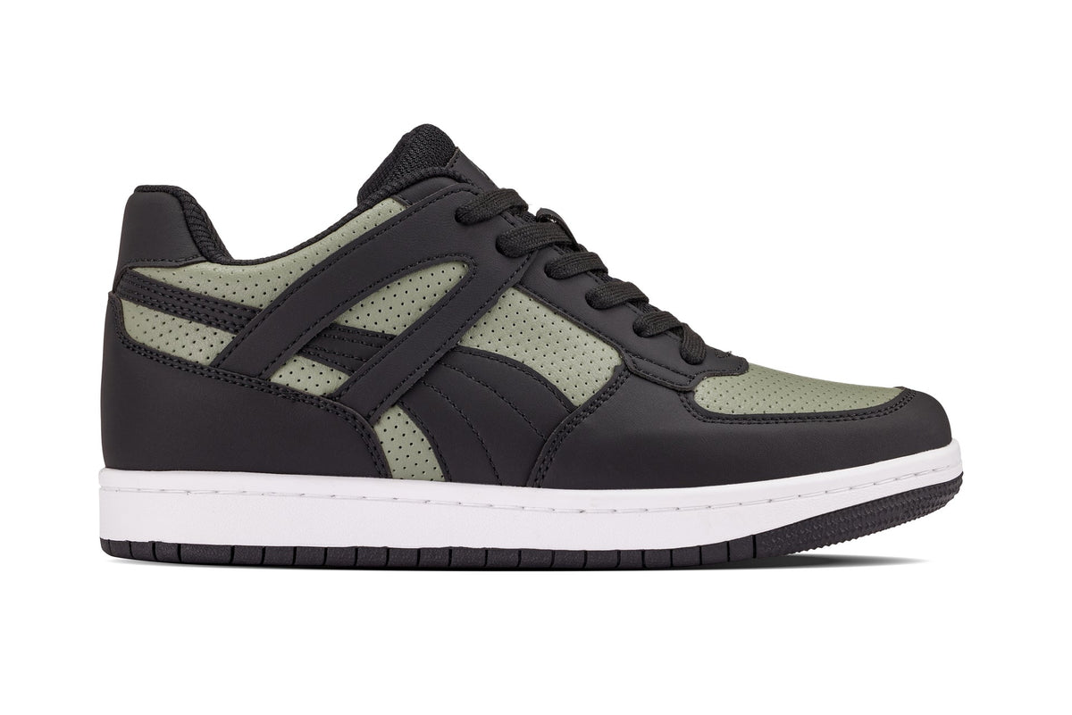 CALTO - S2533 - 2.2 Inches Taller (Black/Green) - Contemporary Casual Sneaker