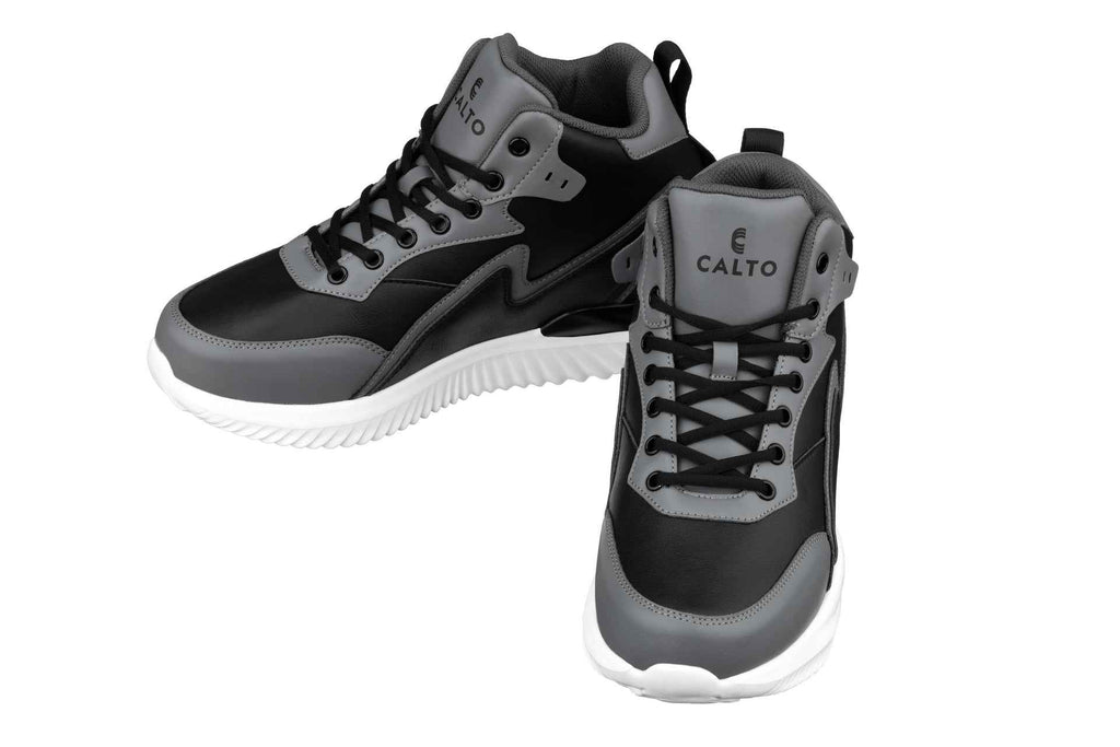 CALTO - S3061 - 4 Inches Taller (Black/Grey) - Lightweight Sneakers