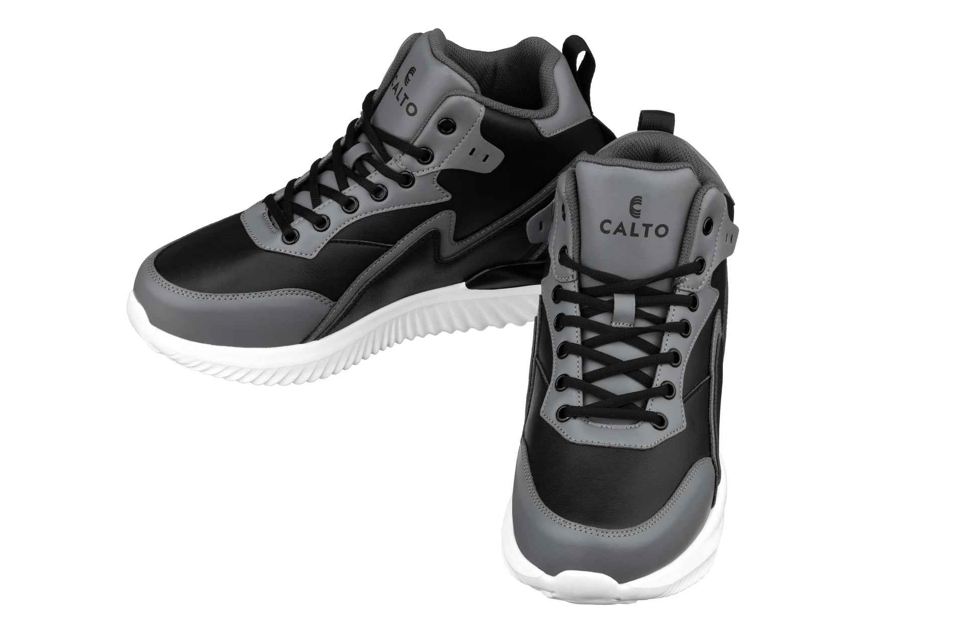CALTO - S3061 - 4 Inches Taller (Black/Grey) - Lightweight Sneakers