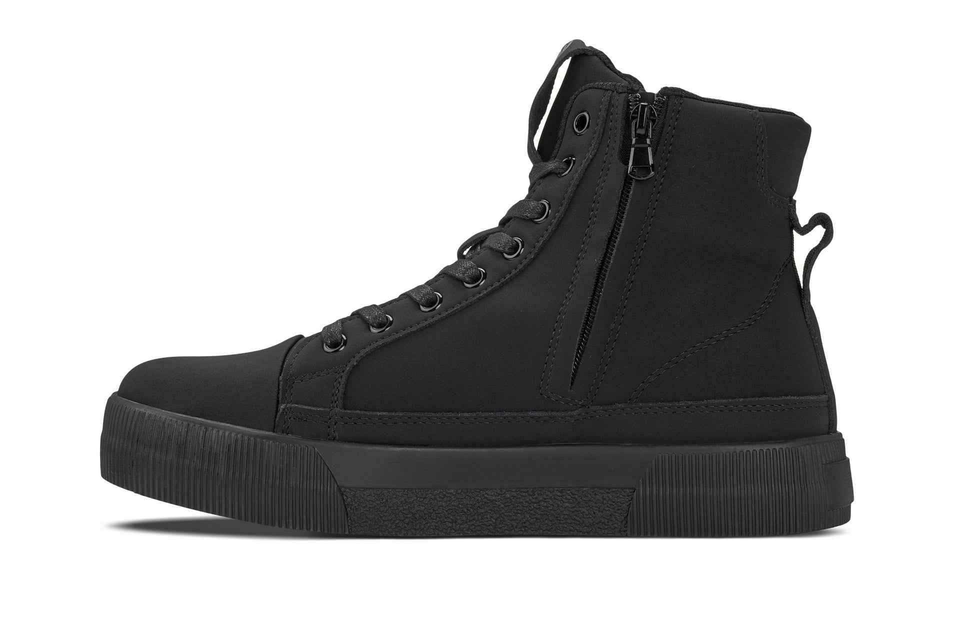 CALTO - S3421 - 2.4 Inches Taller (Black) - Cap Toe High Top Zip-Up Sneaker Boots