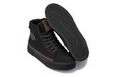 CALTO - S3422 - 2.4 Inches Taller (Black/Coffee Brown) - Cap Toe High Top Zip-Up Sneaker Boots