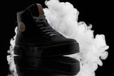 CALTO - S3422 - 2.4 Inches Taller (Black/Coffee Brown) - Cap Toe High Top Zip-Up Sneaker Boots