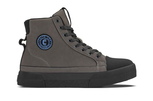 CALTO - S3423 - 2.4 Inches Taller (Grey) - Cap Toe High Top Zip-Up Sneaker Boots