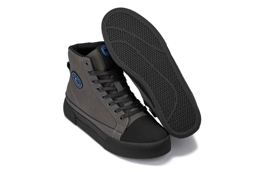 CALTO - S3423 - 2.4 Inches Taller (Grey) - Cap Toe High Top Zip-Up Sneaker Boots