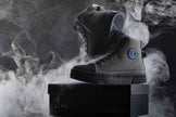 CALTO - S3423 - 2.4 Inches Taller (Grey) - Cap Toe High Top Zip-Up Sneaker Boots