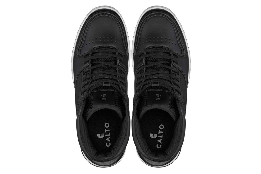 CALTO - S4750 - 3 Inches Taller (Black) - High Top Sneakers