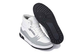 CALTO - S4751 - 3 Inches Taller (White/Grey) - High Top Sneakers