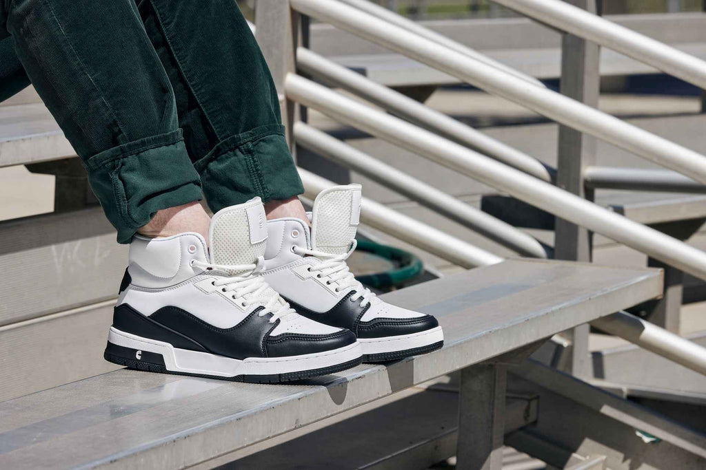 CALTO - S4752 - 3 Inches Taller (White/Black) - High Top Sneakers